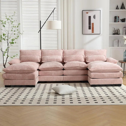 Modern U-Shaped Chenille Sectional Sofa