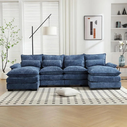 Modern U-Shaped Chenille Sectional Sofa