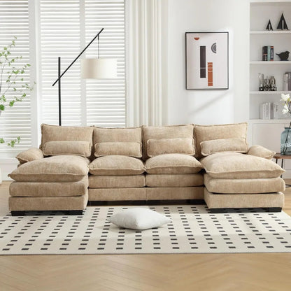 Modern U-Shaped Chenille Sectional Sofa