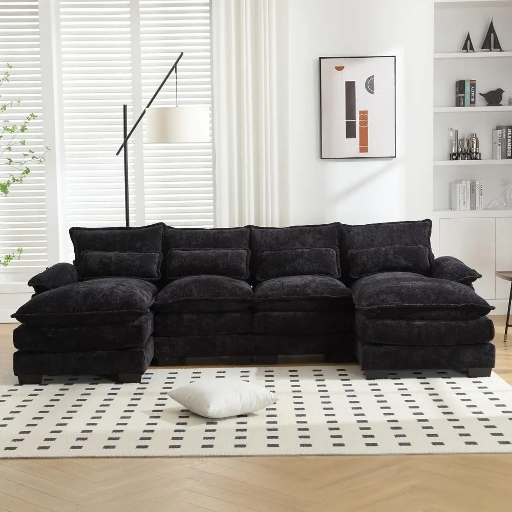 Modern U-Shaped Chenille Sectional Sofa