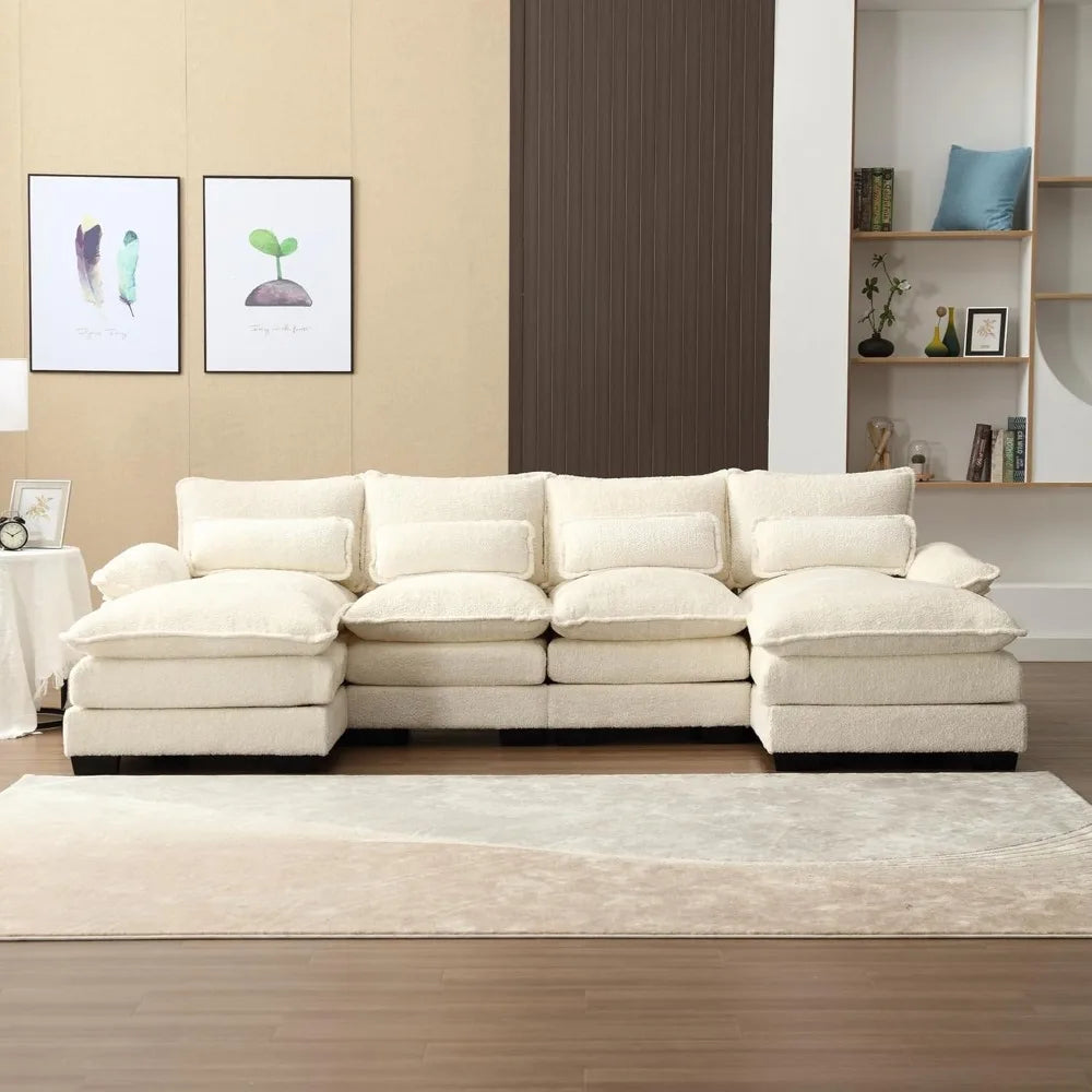 Modern U-Shaped Chenille Sectional Sofa