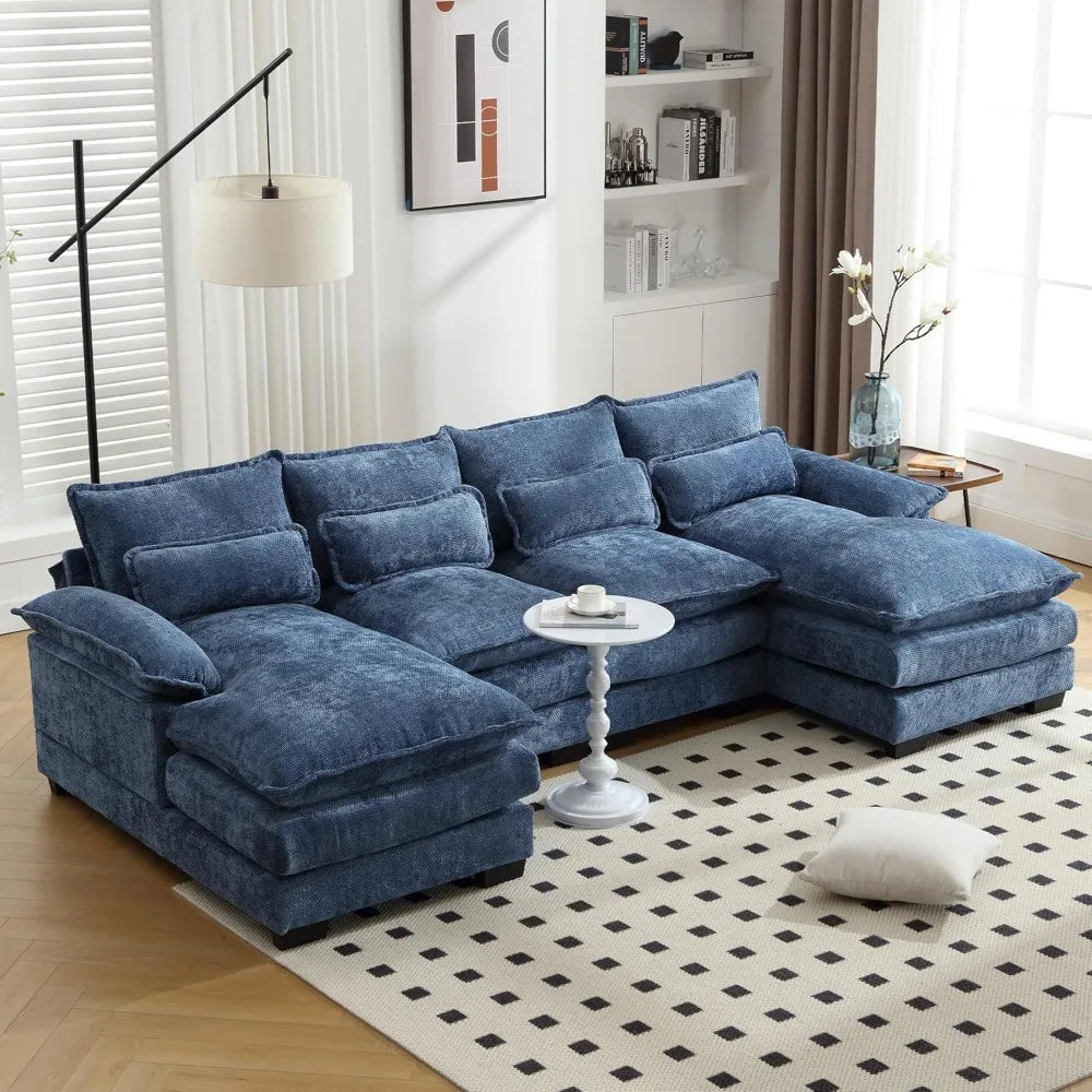 Modern U-Shaped Chenille Sectional Sofa