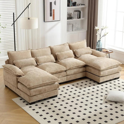 Modern U-Shaped Chenille Sectional Sofa