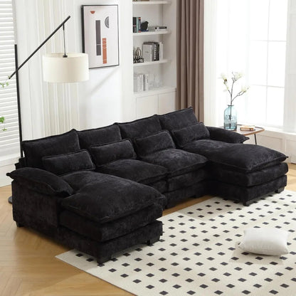 Modern U-Shaped Chenille Sectional Sofa