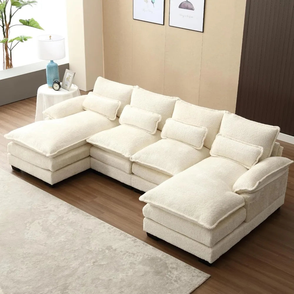 Modern U-Shaped Chenille Sectional Sofa