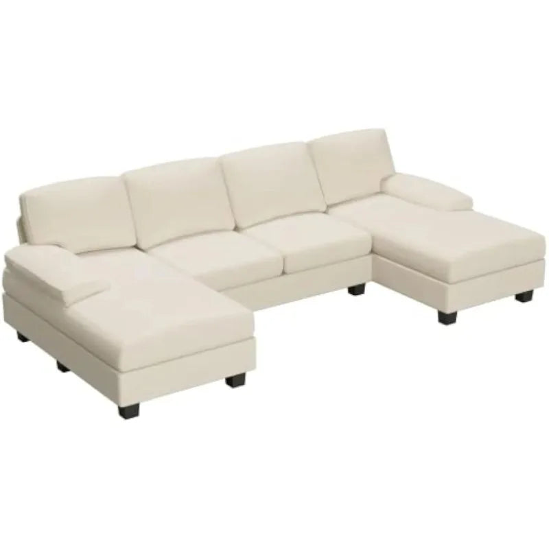 Modern U-Shaped Fabric Sectional Sofa