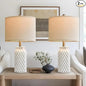 Modern White Ceramic Table Lamp Set