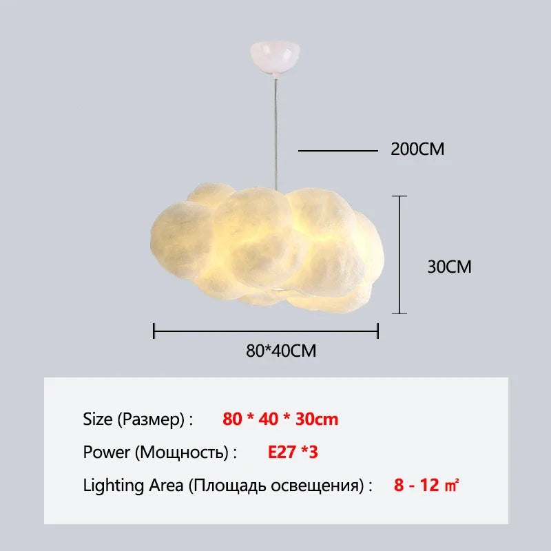 Modern White Floating Cloud Pendant