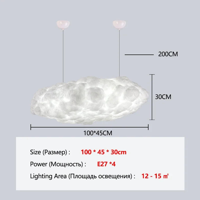 Modern White Floating Cloud Pendant