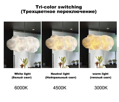 Modern White Floating Cloud Pendant