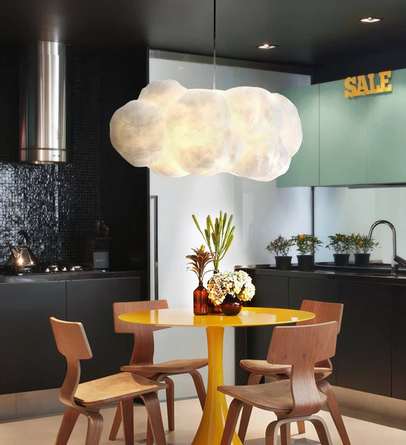 Modern White Floating Cloud Pendant