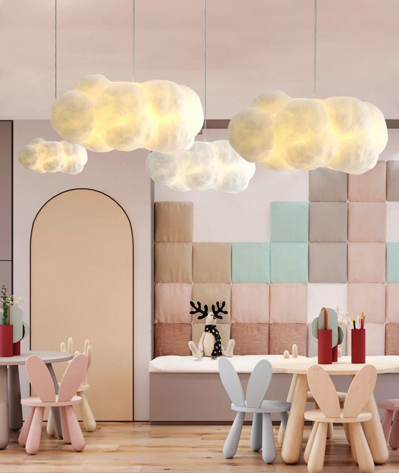 Modern White Floating Cloud Pendant