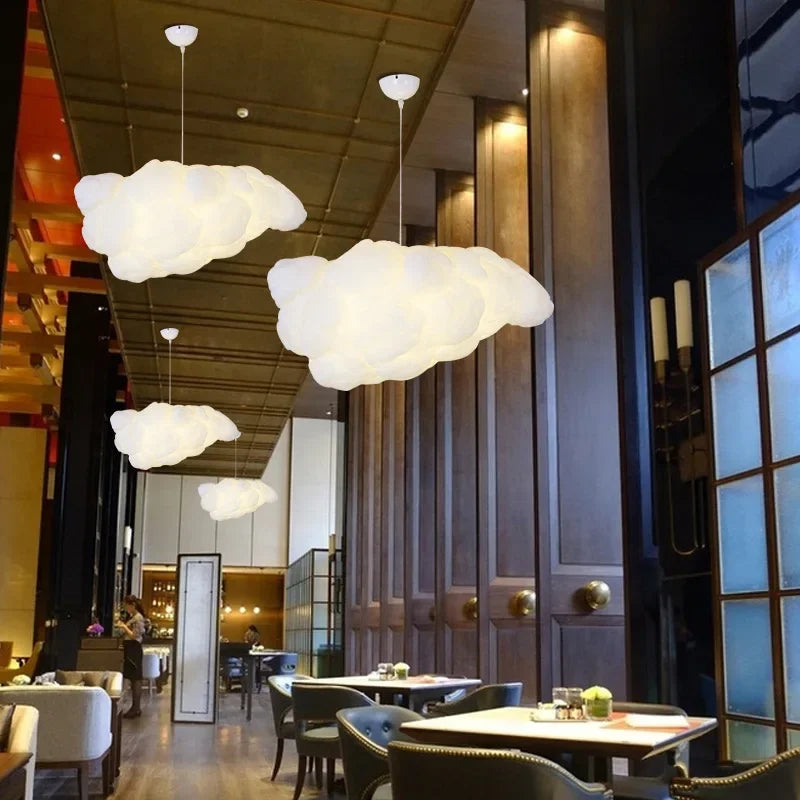 Modern White Floating Cloud Pendant