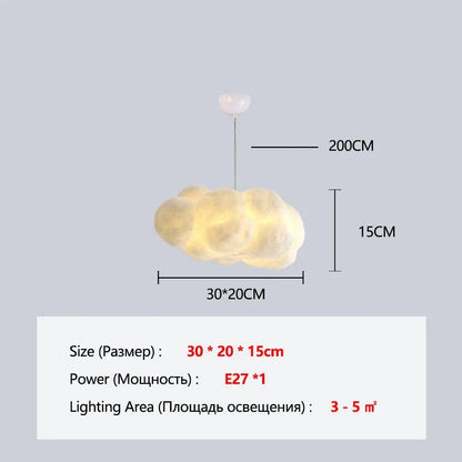 Modern White Floating Cloud Pendant