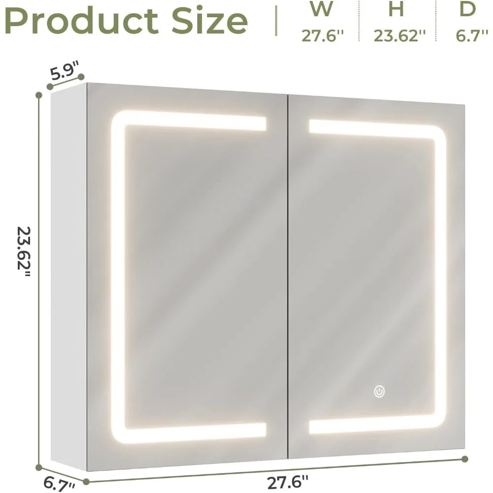 Modern White LED Bathroom Cabinet