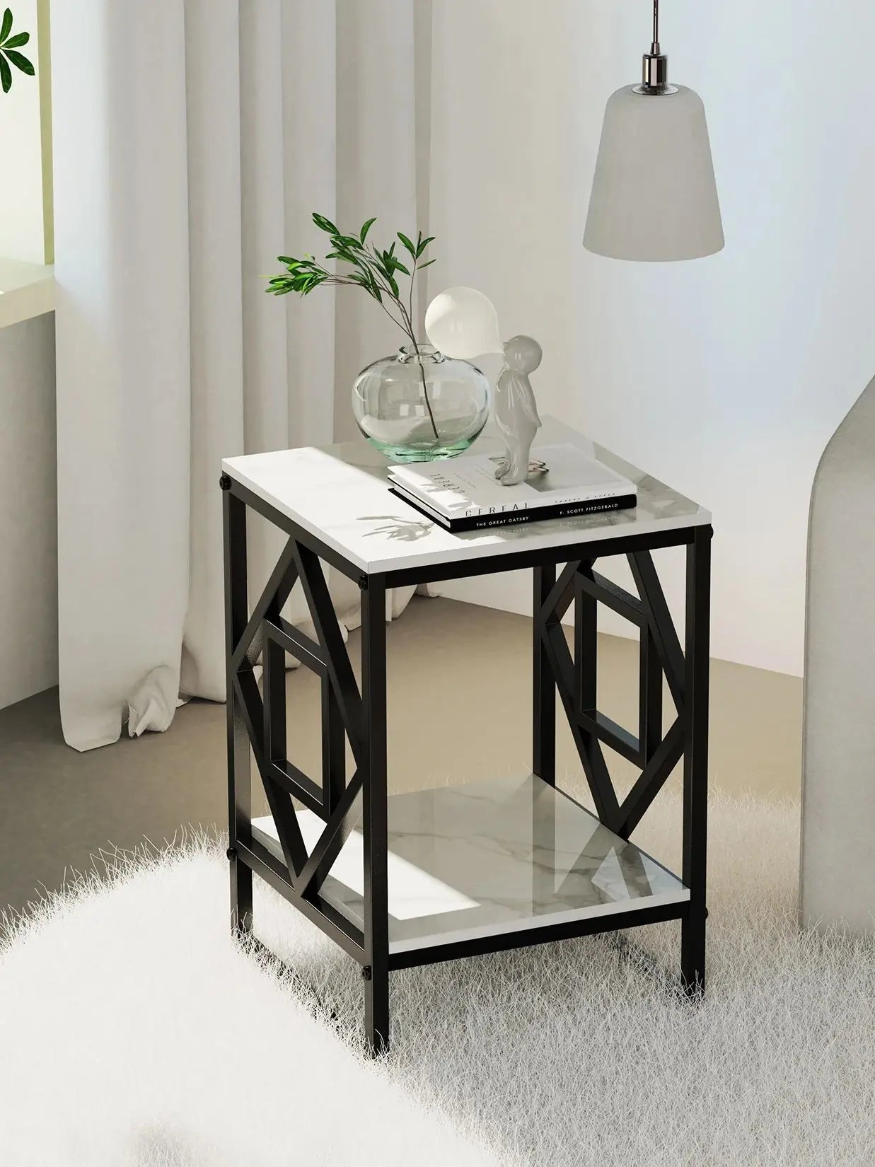 Modern White Marble Side Table