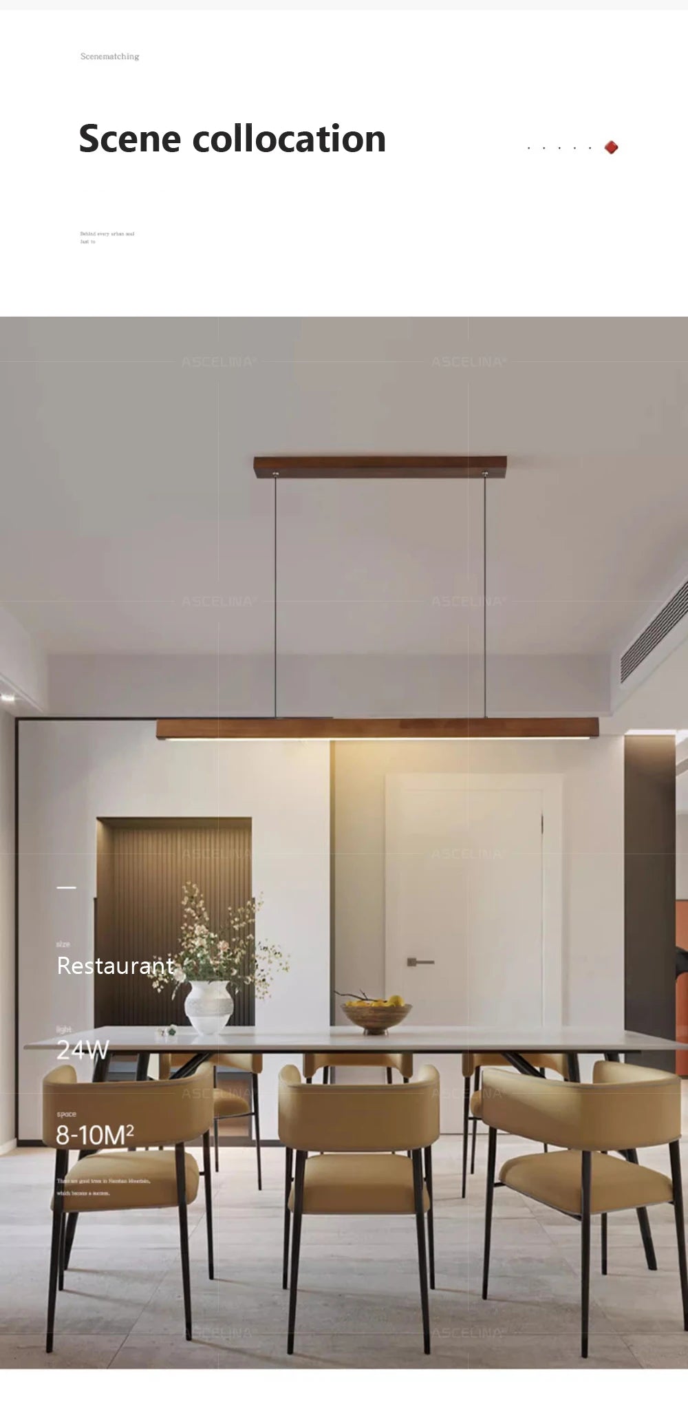 Modern Wood LED Pendant Chandelier