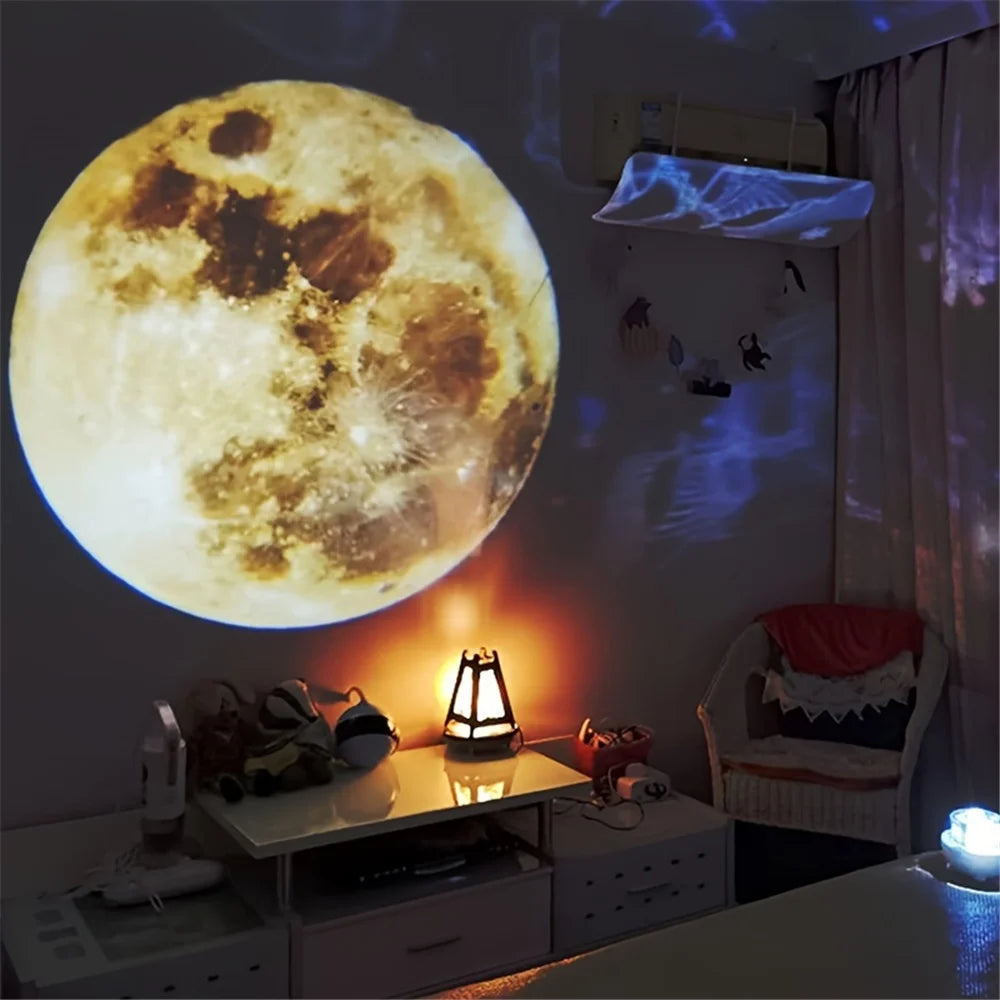 Moon Earth Projector Night Light Lamp