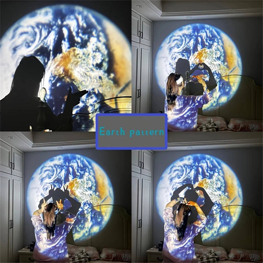 Moon Earth Projector Night Light Lamp