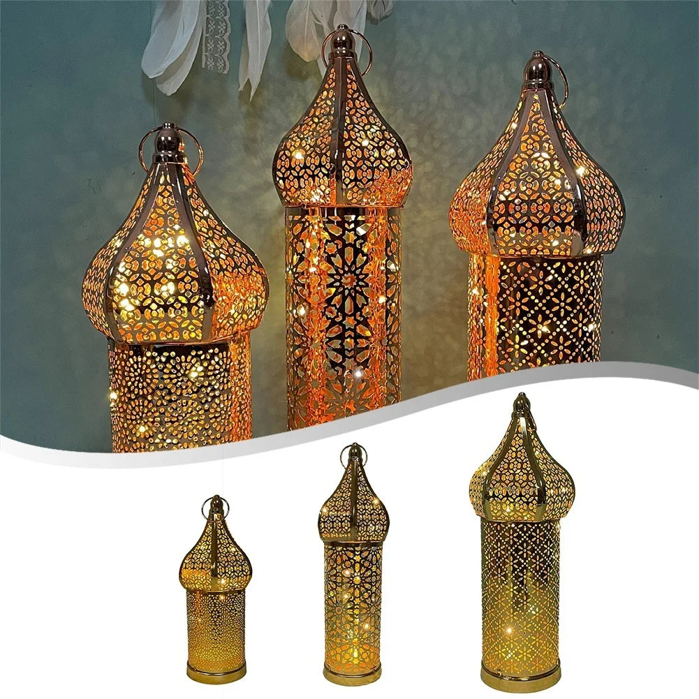 Moroccan Solar Iron Hanging Lantern