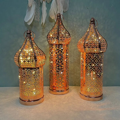 Moroccan Solar Iron Hanging Lantern