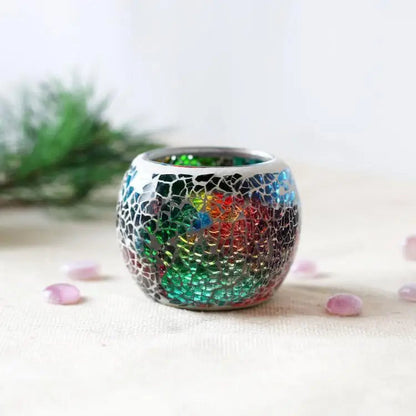 Mosaic Glass Tealight Candlestick