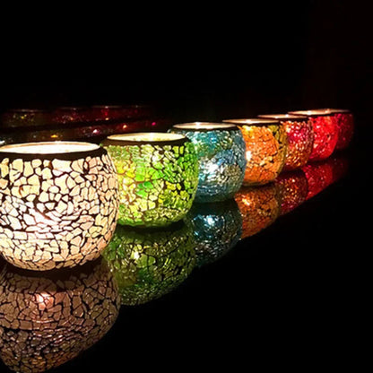 Mosaic Glass Tealight Candlestick