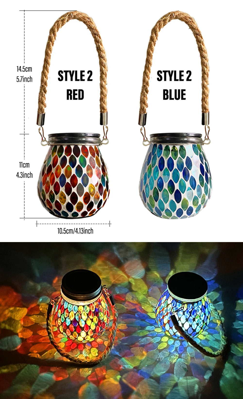 Mosaic Solar Lantern Garden Light