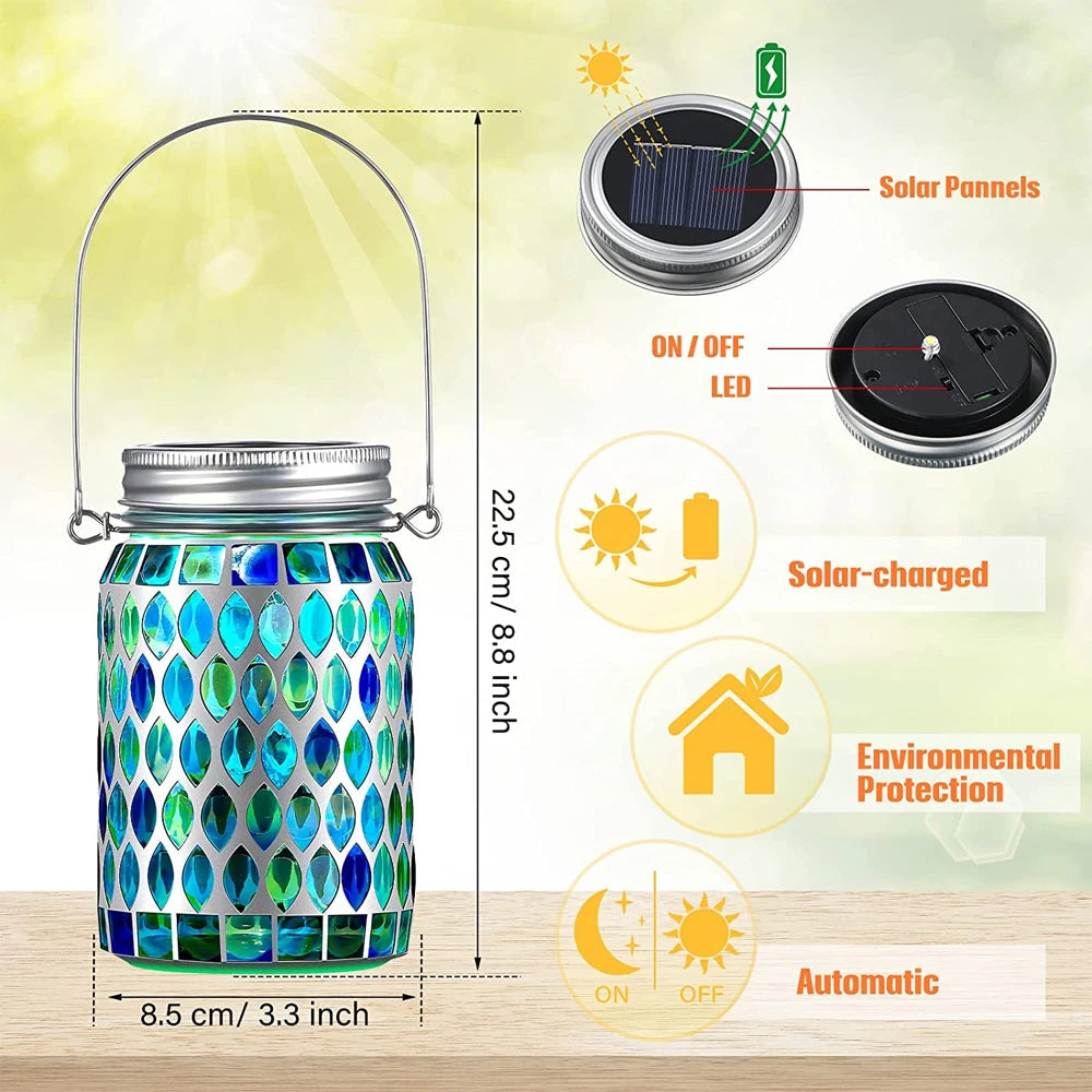 Mosaic Solar Lantern Garden Light