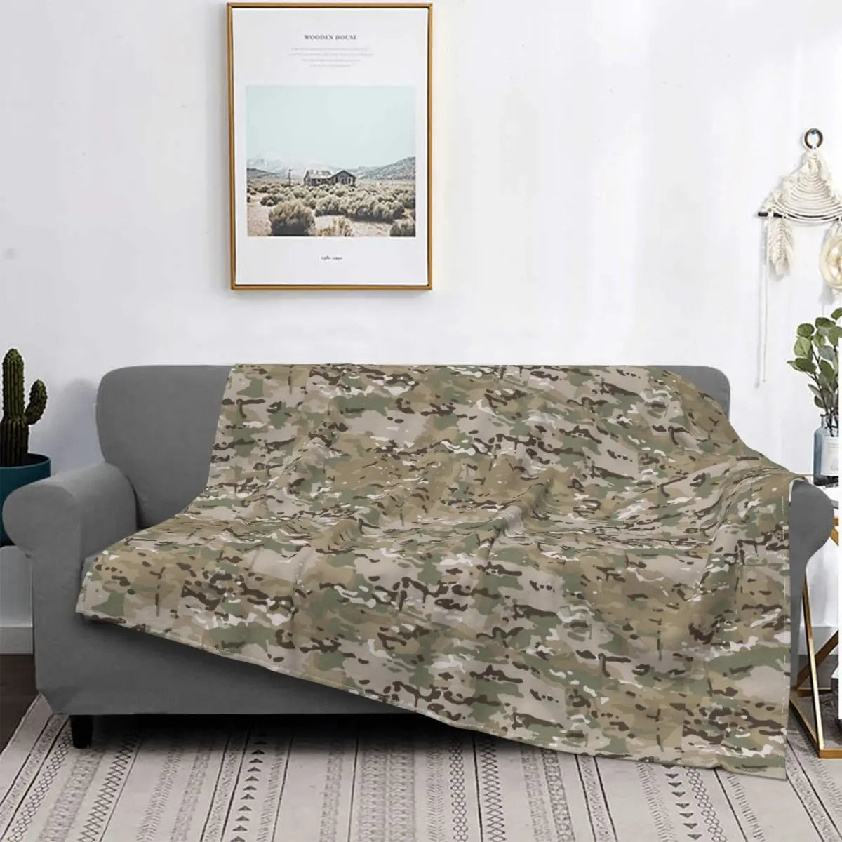 Multicam Velvet Camouflage Throw Blanket