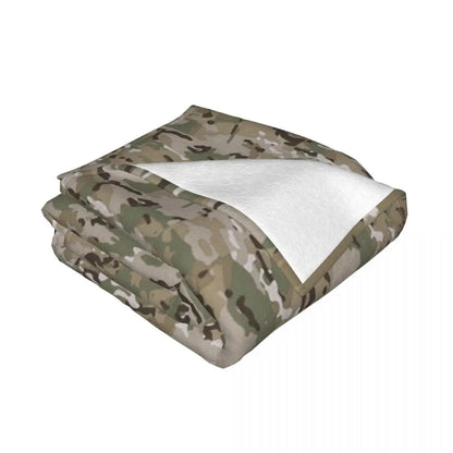 Multicam Velvet Camouflage Throw Blanket