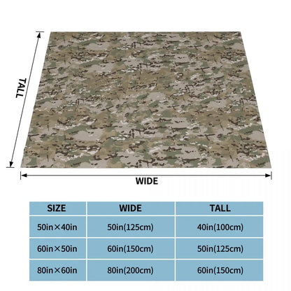 Multicam Velvet Camouflage Throw Blanket