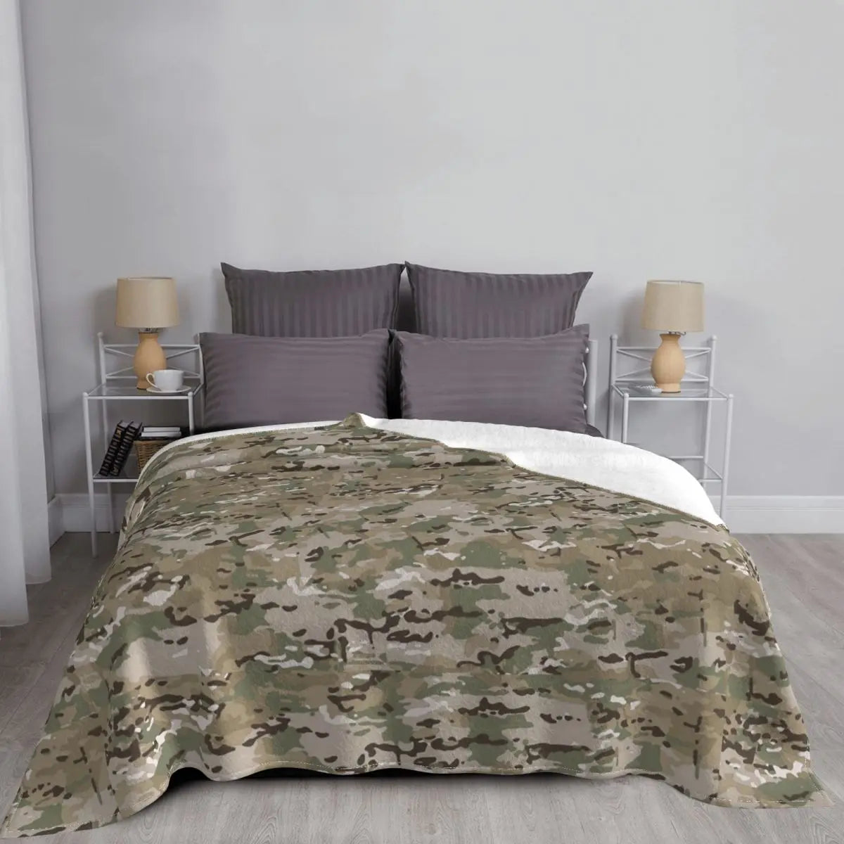 Multicam Velvet Camouflage Throw Blanket