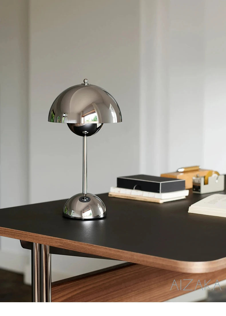 Mushroom Chrome LED Table Lamp