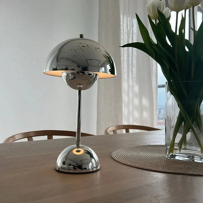 Mushroom Chrome LED Table Lamp