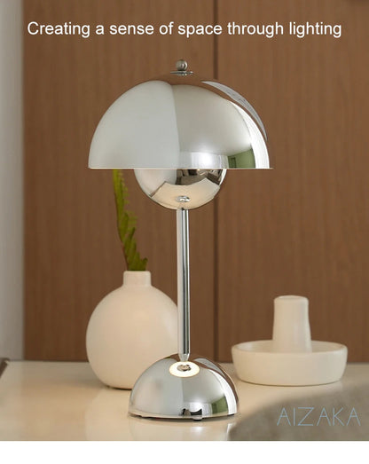 Mushroom Chrome LED Table Lamp