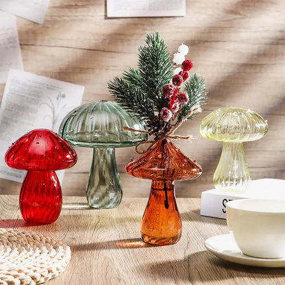 Mushroom Shaped Glass Vase - Vibrant