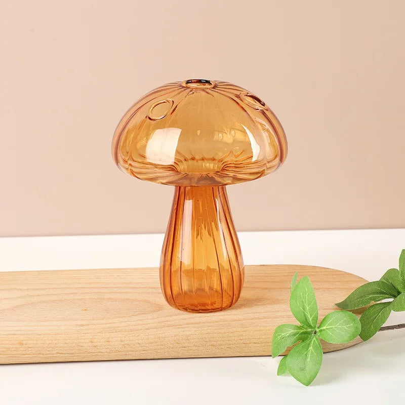 Mushroom Shaped Glass Vase - Vibrant