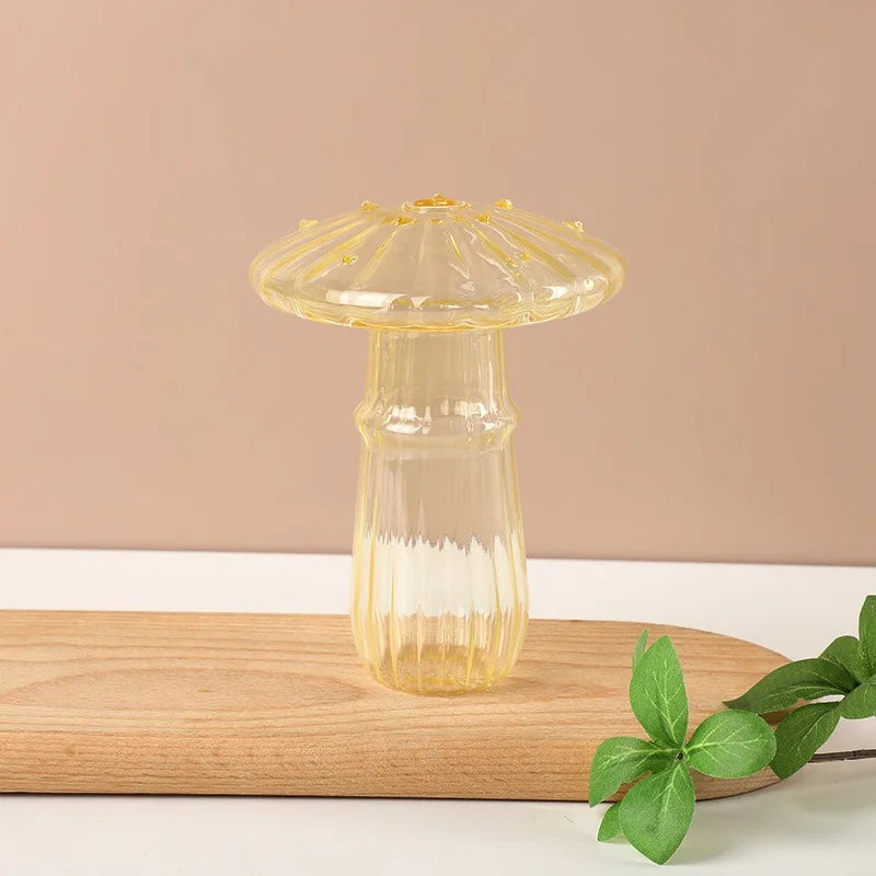 Mushroom Shaped Glass Vase - Vibrant