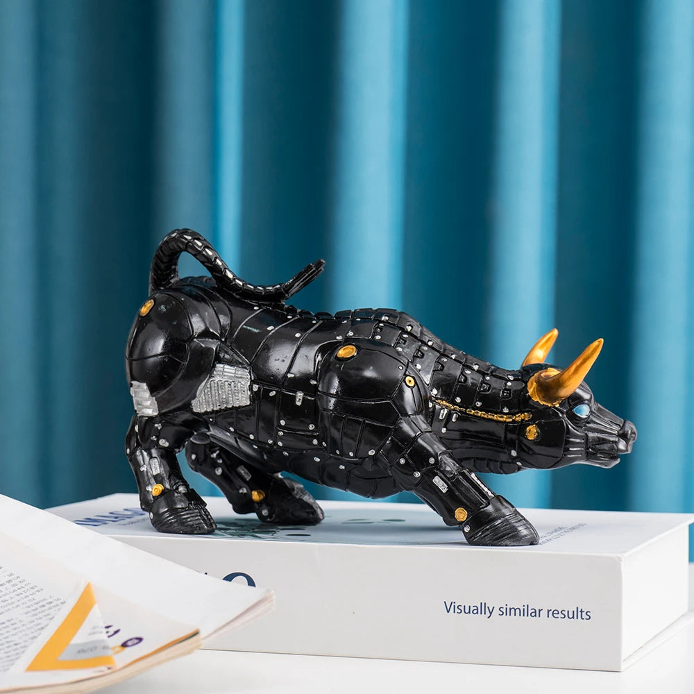 NORTHEUINS Resin Bull Statue Decor