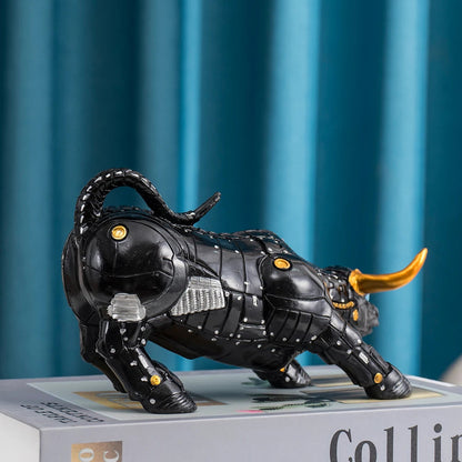 NORTHEUINS Resin Bull Statue Decor