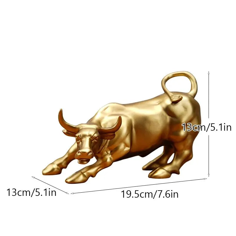 NORTHEUINS Resin Bull Statue Decor