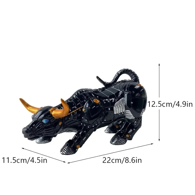 NORTHEUINS Resin Bull Statue Decor