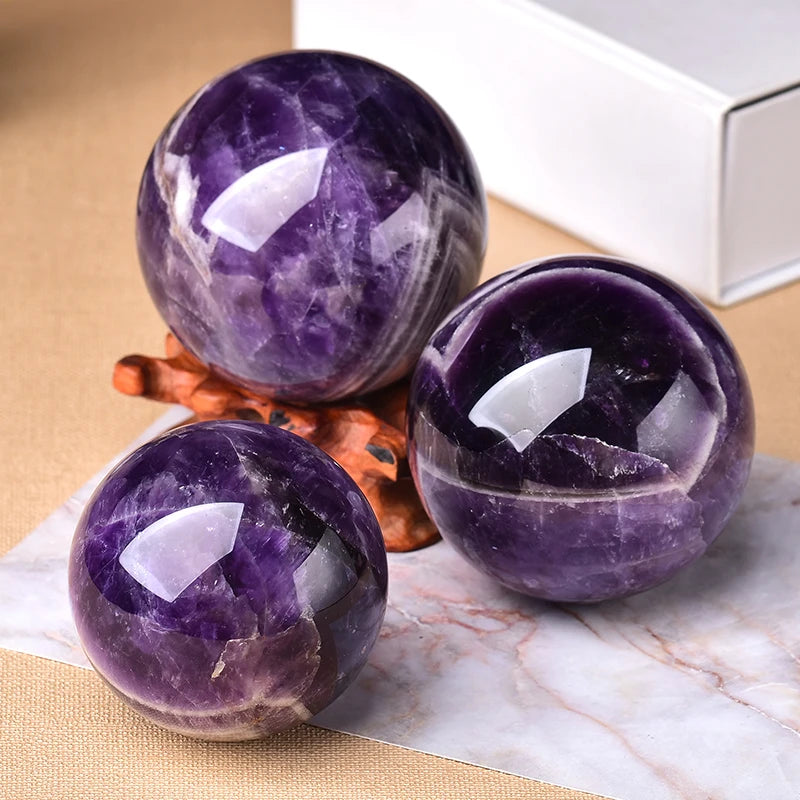 Natural Amethyst Healing Massage Globe