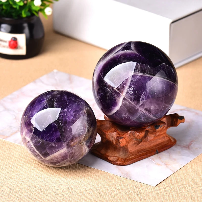 Natural Amethyst Healing Massage Globe