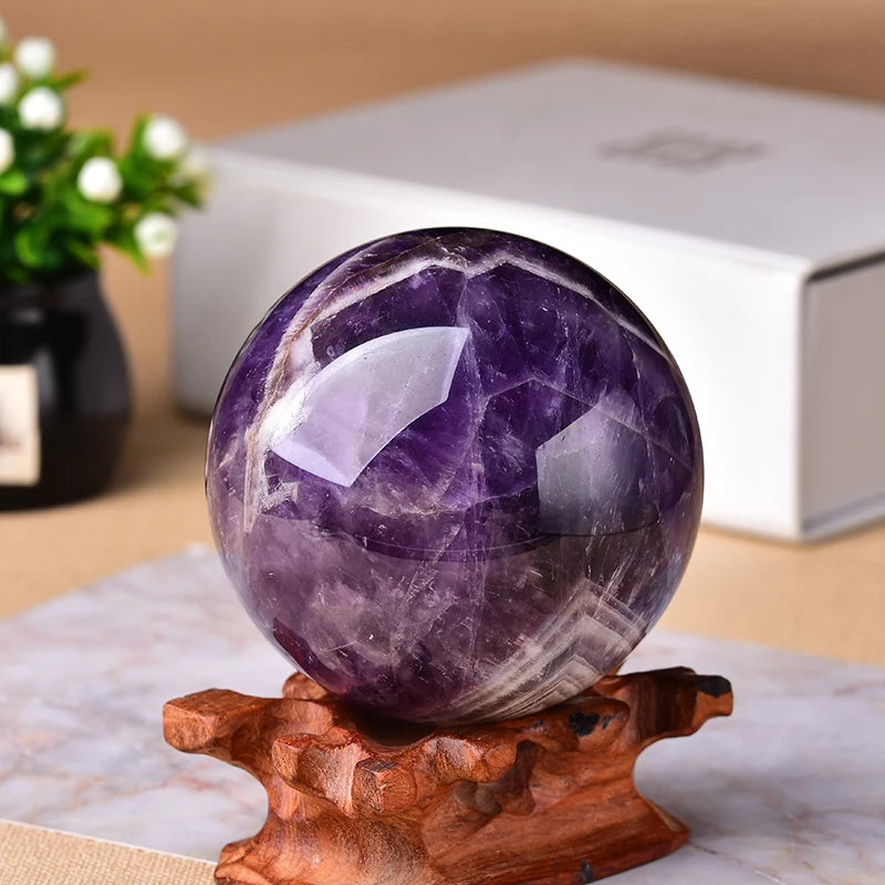 Natural Amethyst Healing Massage Globe