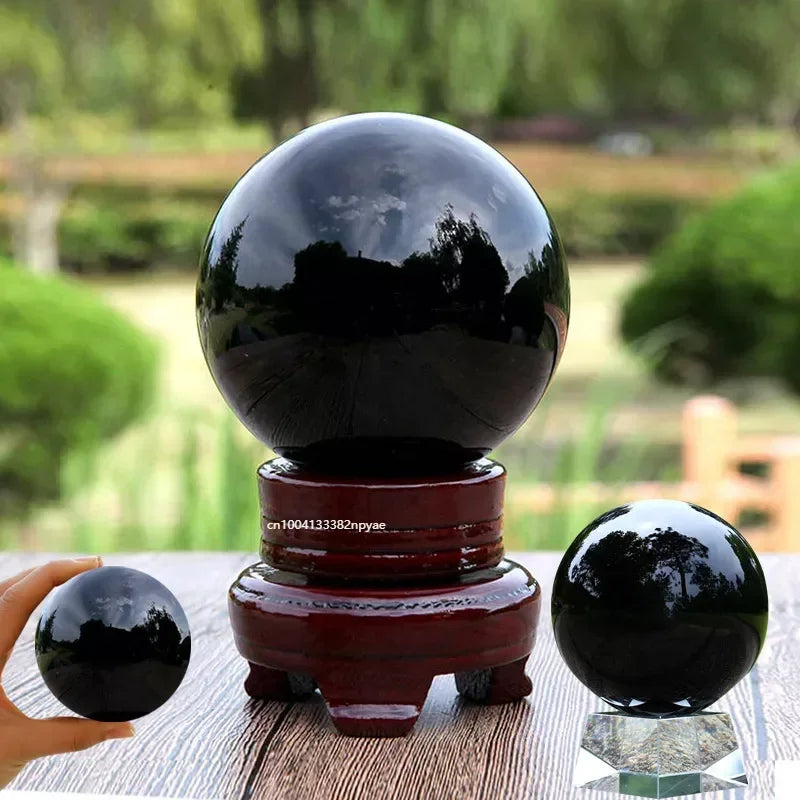 Natural Black Obsidian Healing Sphere