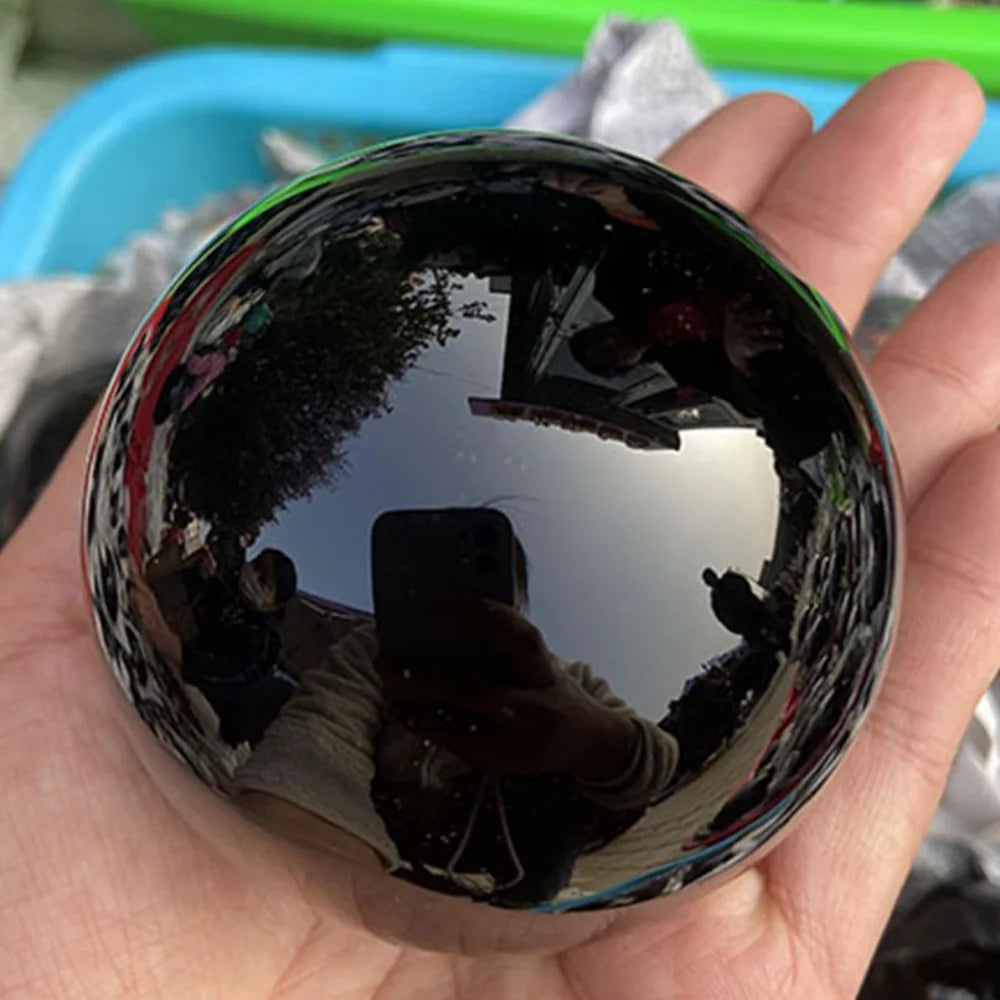 Natural Black Obsidian Sphere Décor