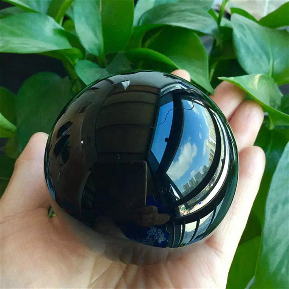 Natural Black Obsidian Sphere Décor