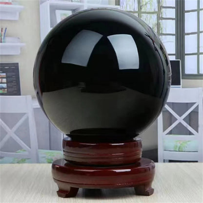 Natural Black Obsidian Sphere Décor